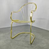 Set of 5 Gastone Rinaldi Brass Dining Chairs for Rima, Italy 1970s