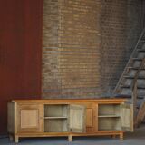 Modern Danish low enfilade in oak with panelled doors, mid-20th century.