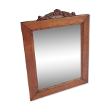 Antique beveled mirror & carved wooden frame