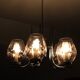 Chrome metal chandelier & cut glass