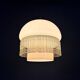 Mid-Century Opaline Glass Pendant Light with Brass Detail & Beads