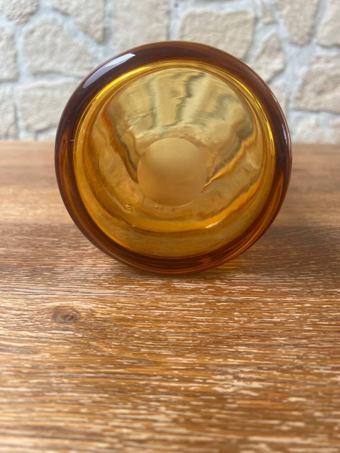 Caramel blown glass vase