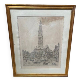 Engraving of the Arras town hall