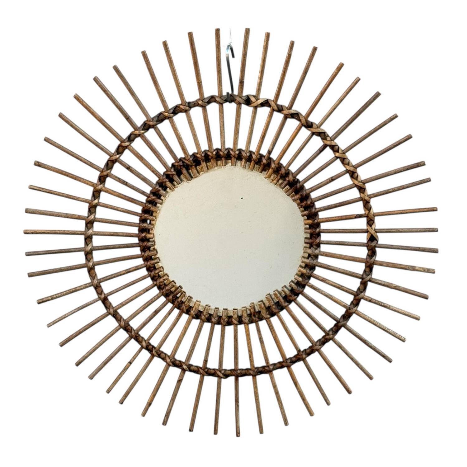 1960s Rattan Sun Mirror France