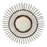 1960s Rattan Sun Mirror France