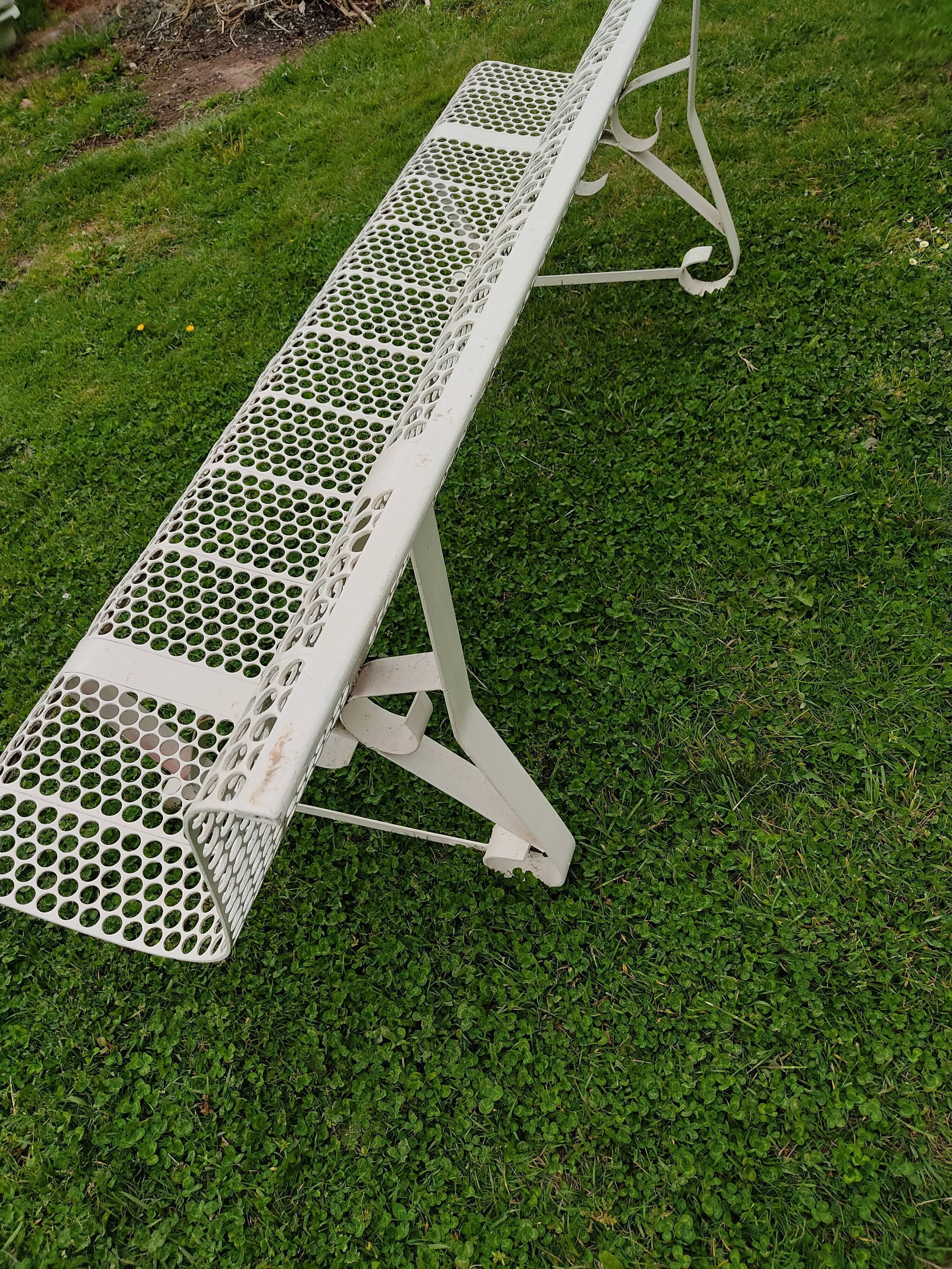 Old steel bistro bench