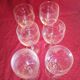 6 engraved water glasses with bunch of grapes