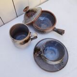 Cup, mug and ceramic fondue pot, Chantal & Thierry Robert