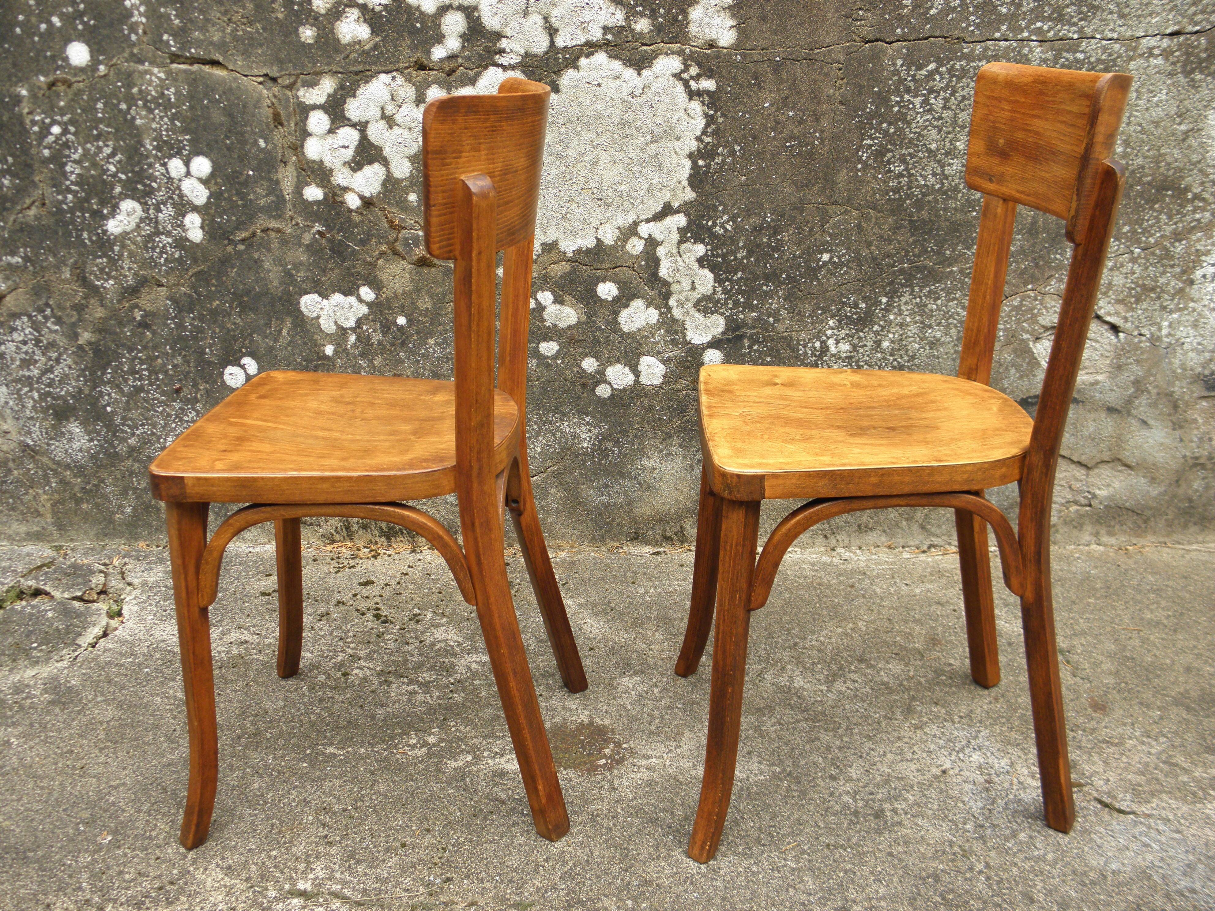 Pair of Baumann bistro chairs