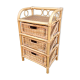 Commode en rotin vintage
