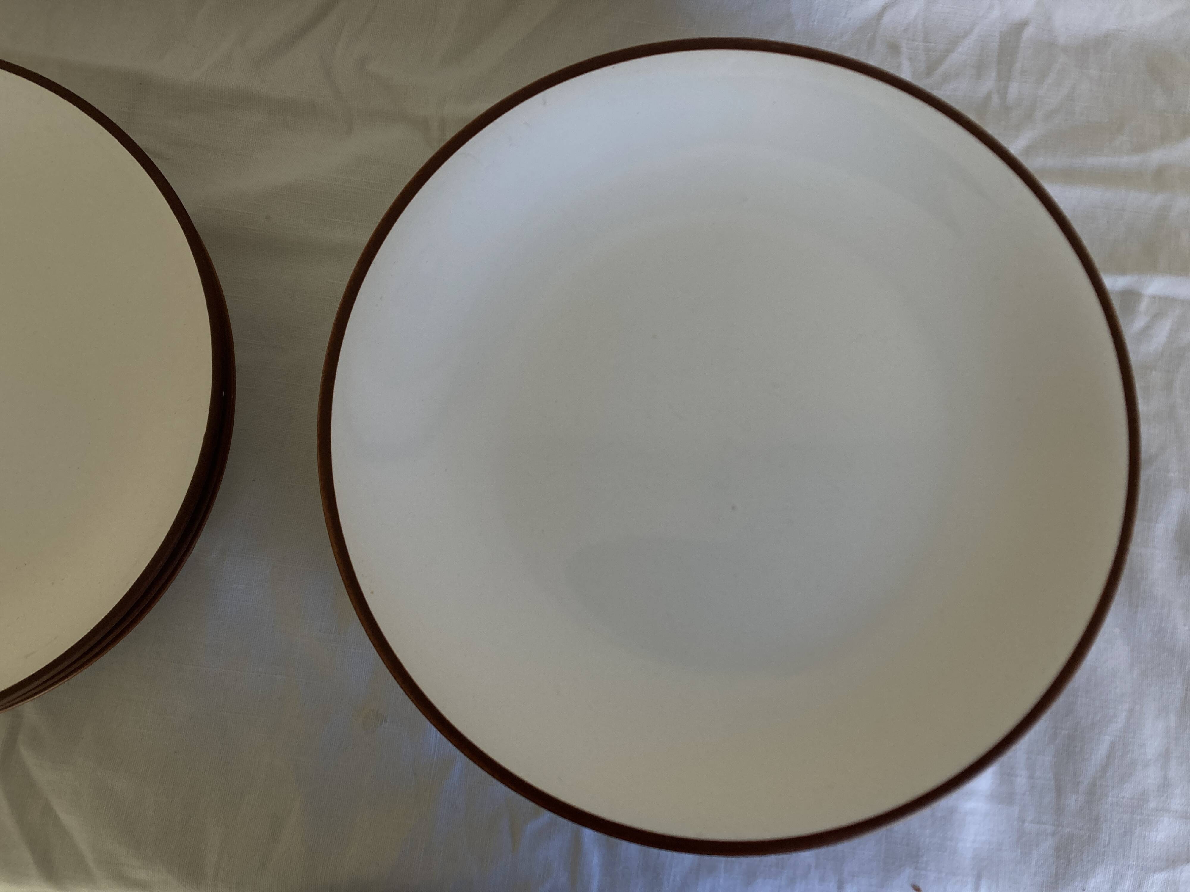 set of 12 flat plates in Siena enameled earthenware by KMK Scandinavian 1965
