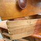 Meuble de métier de rangement commode haute en bois blanc 1950