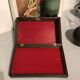 Old black wooden box with Asian décor