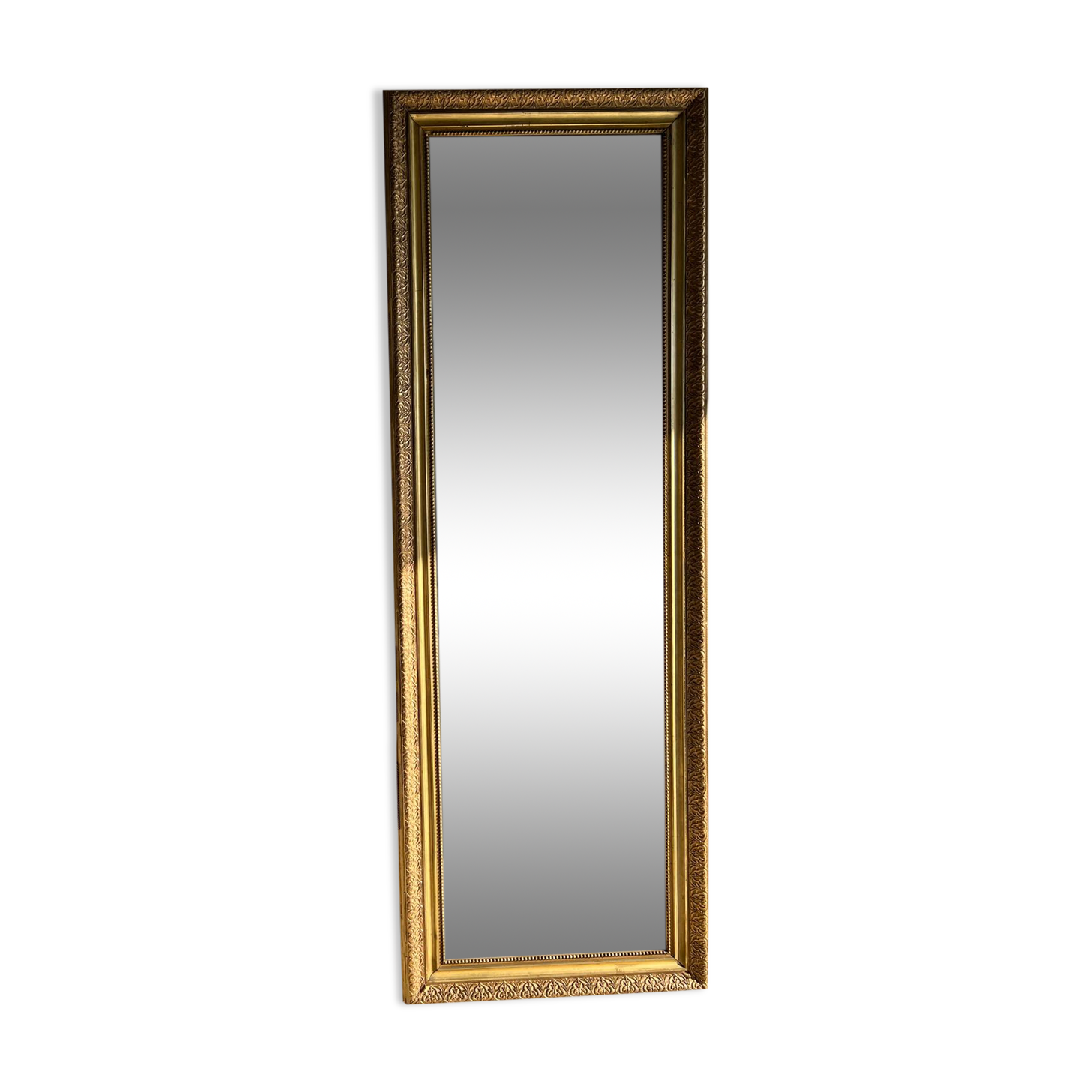 Gilded mirror with frieze h2m10 l:73cm