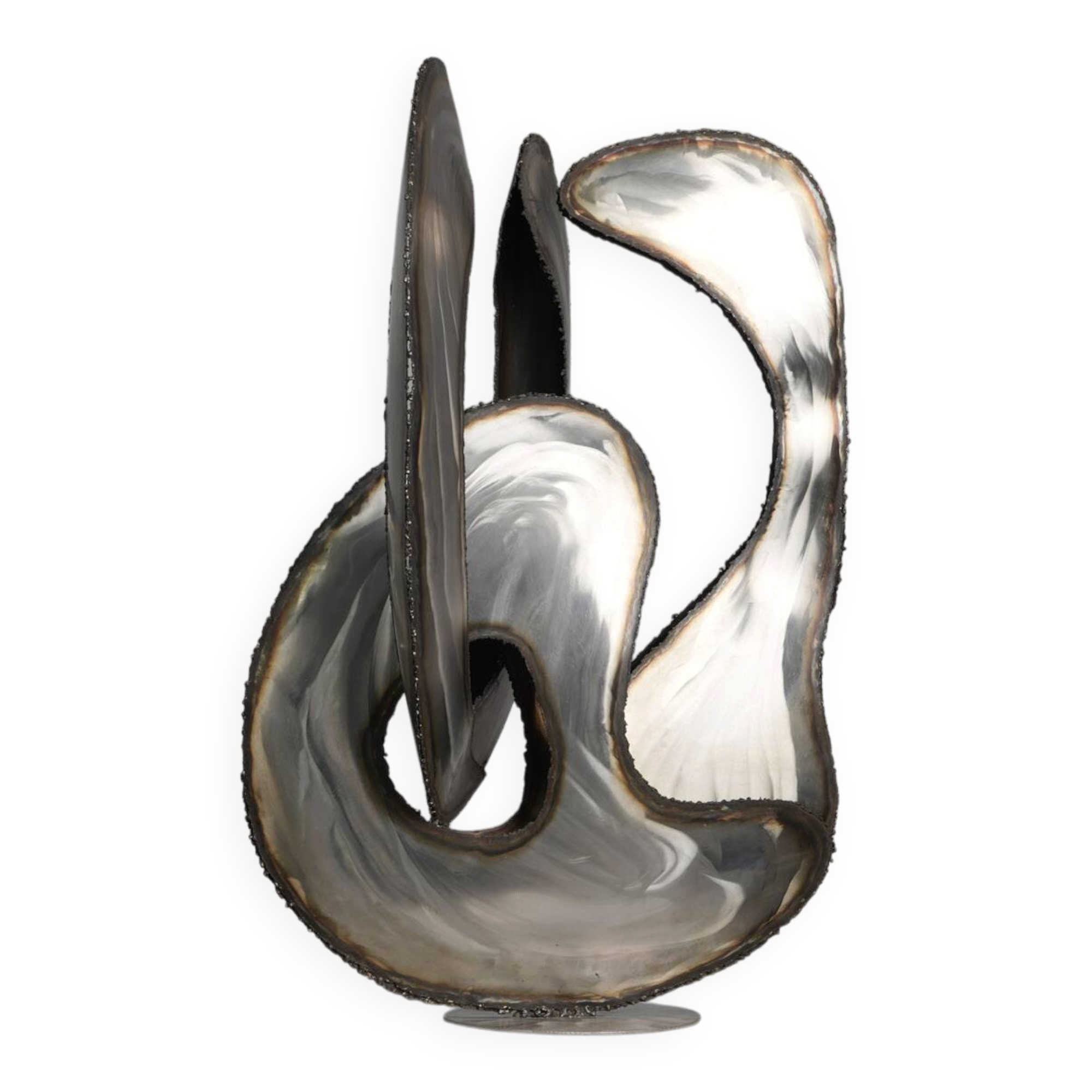 Abstract stainless steel sculpture by Lea Goodman, United Kingdom, 1980s