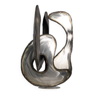 Sculpture abstraite en acier inoxydable par Lea Goodman, Royaume-Uni, années 1980.