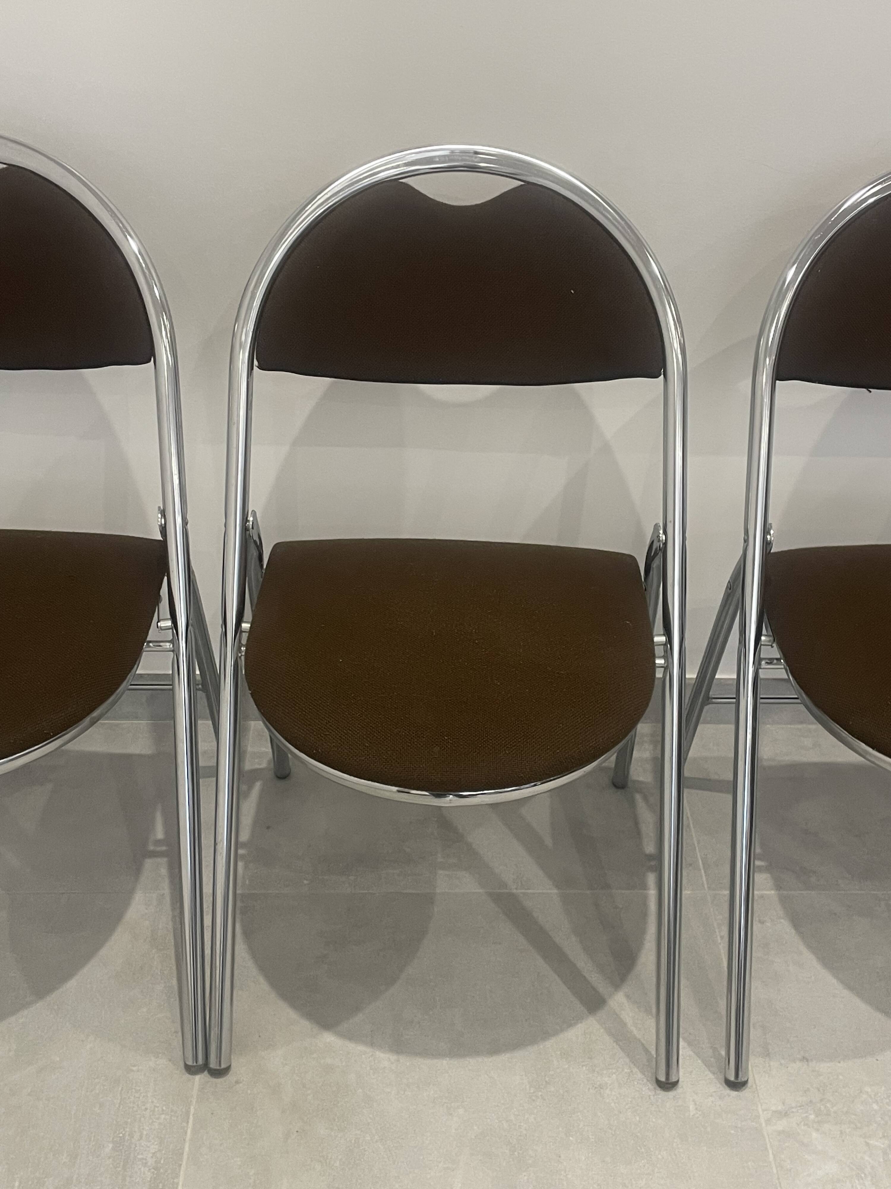 Set of 4 folding chairs in Trigano Hestia fabric