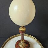 Ostrich Egg, Base in Brass and Brown Marble Empire Napoleon III H: 35cm
