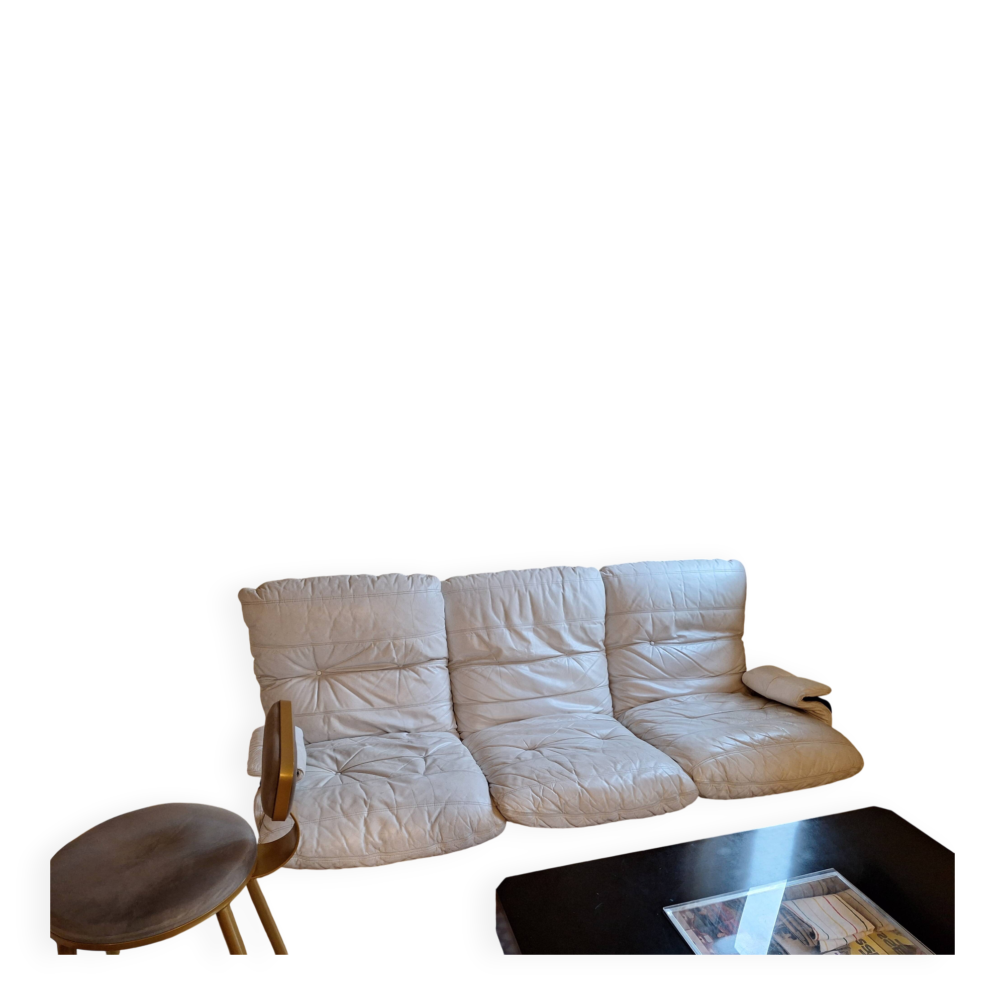 Canapé Ligne Roset Marsala – Michel Ducaroy – plexiglas fumé – vintage