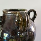 Enamelled terracotta jug vase 1900