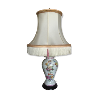 Lampe de salon ou de bureau pied balustre en porcelaine