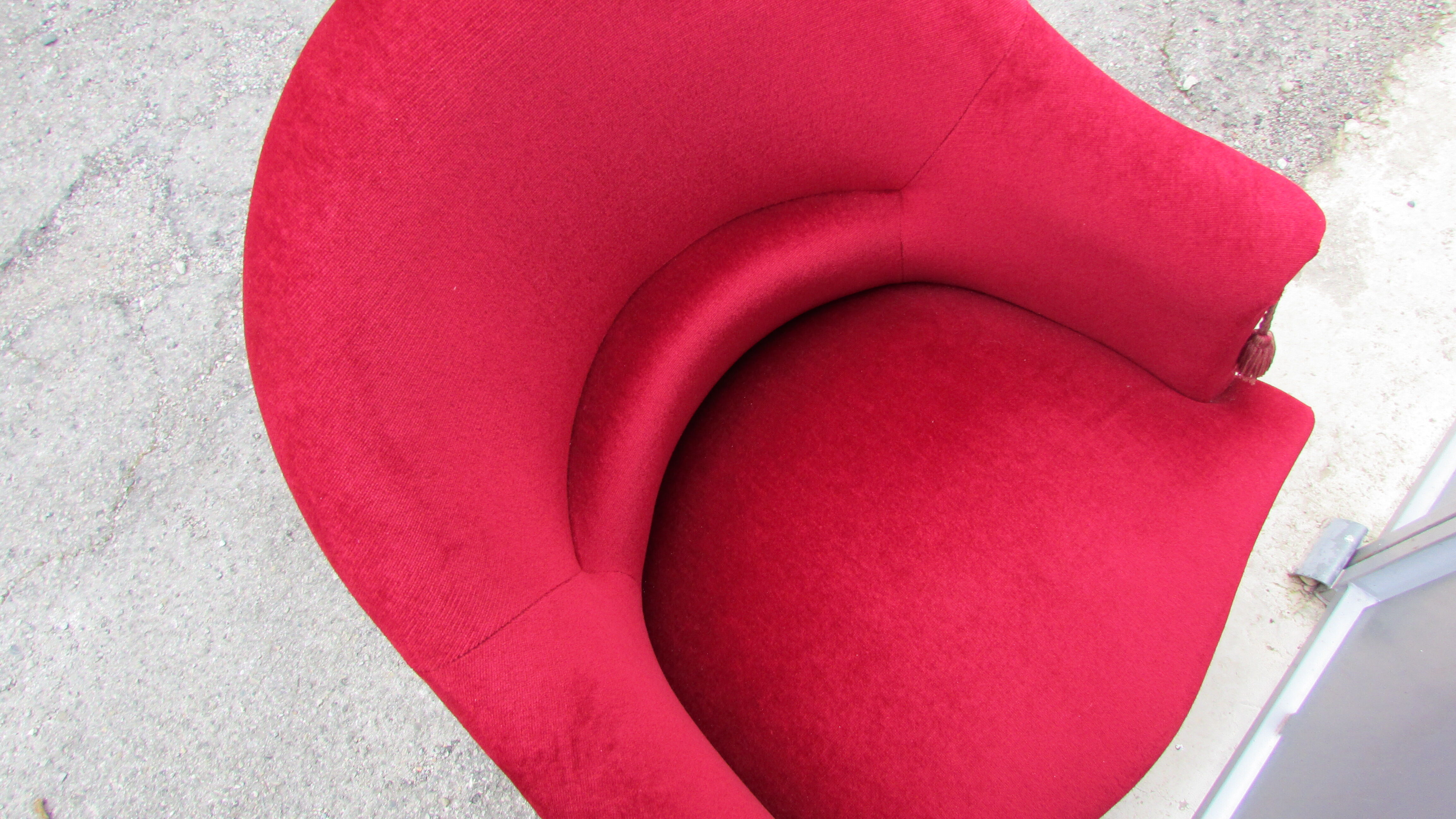 Pair of burgundy red toad chairs