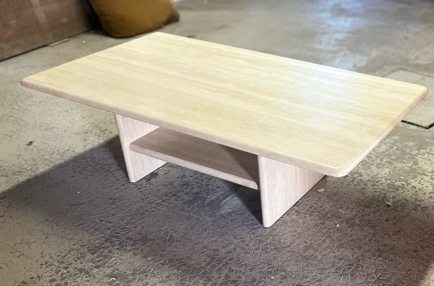 Travertine coffee table