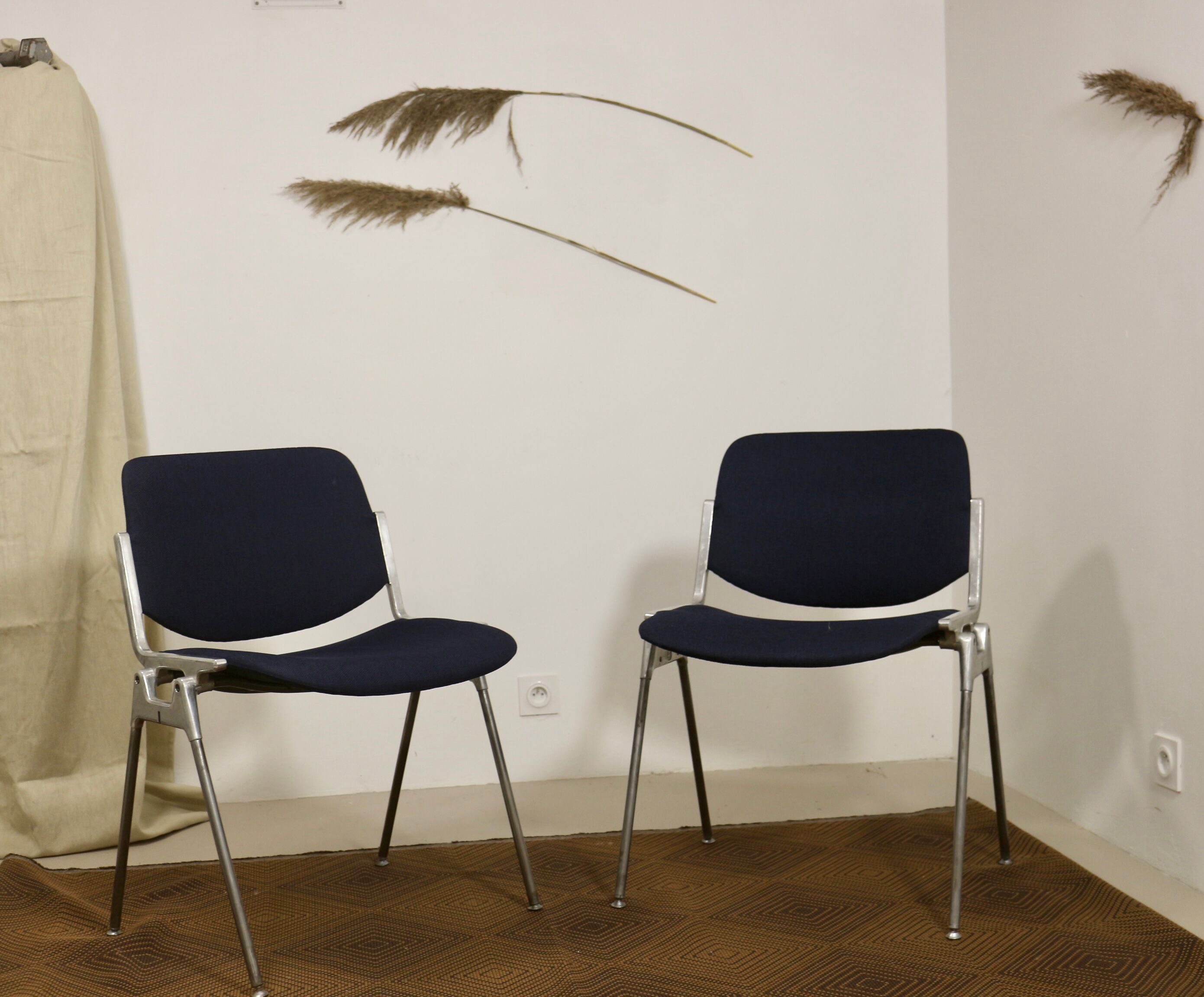 Pair of 2 vintage chairs DSC 106 by Giancarlo Piretti for Anonima Casteli 1965.Ref : Cat