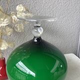 Italian vase on pedestal stem in opal glass - XXL size