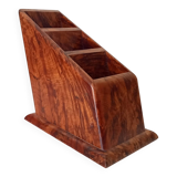 Art deco pen holder in burr walnut