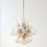 Space Age Sputnik Brass & Glass Globes Ceiling Light/Chandelier from Kaiser Leuchten, Germany, 1960s