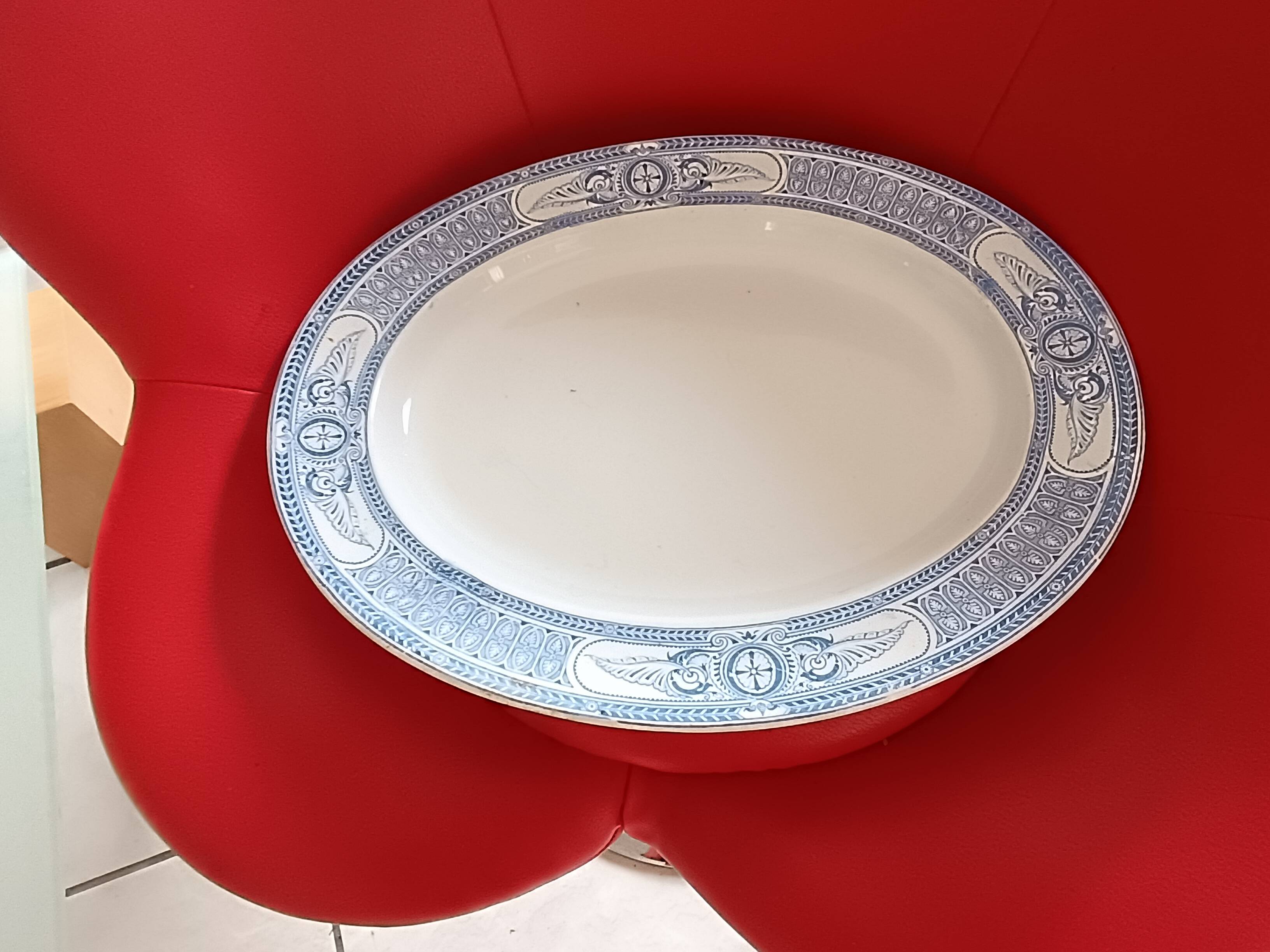 Large white: blue dish. French Anglo Company.