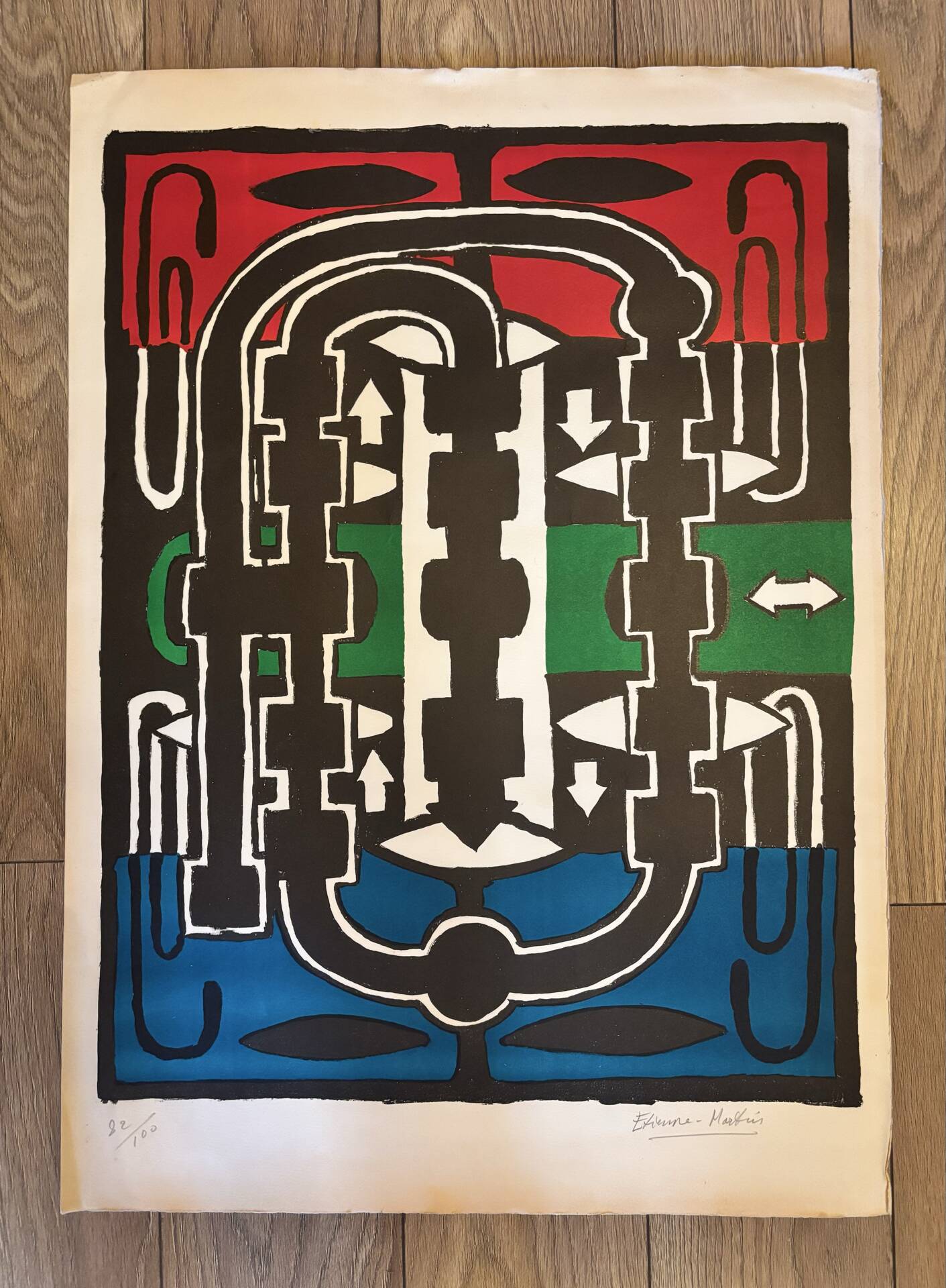 Original lithograph etienne-martin "dwellings" signed numbered 22/1