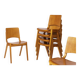 Set of 6 Wilkhahn Stackable Chairs – Beech Wood – Germany 1970s – Vintage