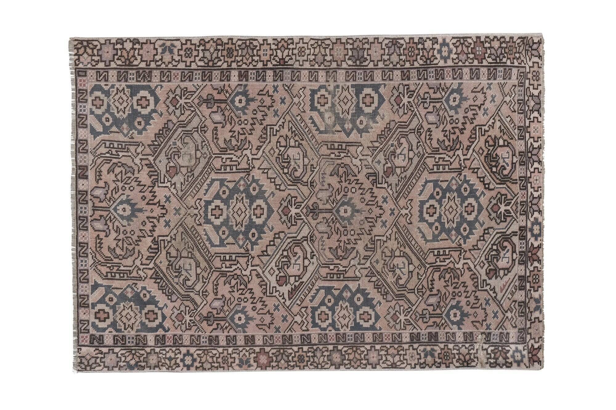 Vintage Turkish rug handmade 100x138 cm