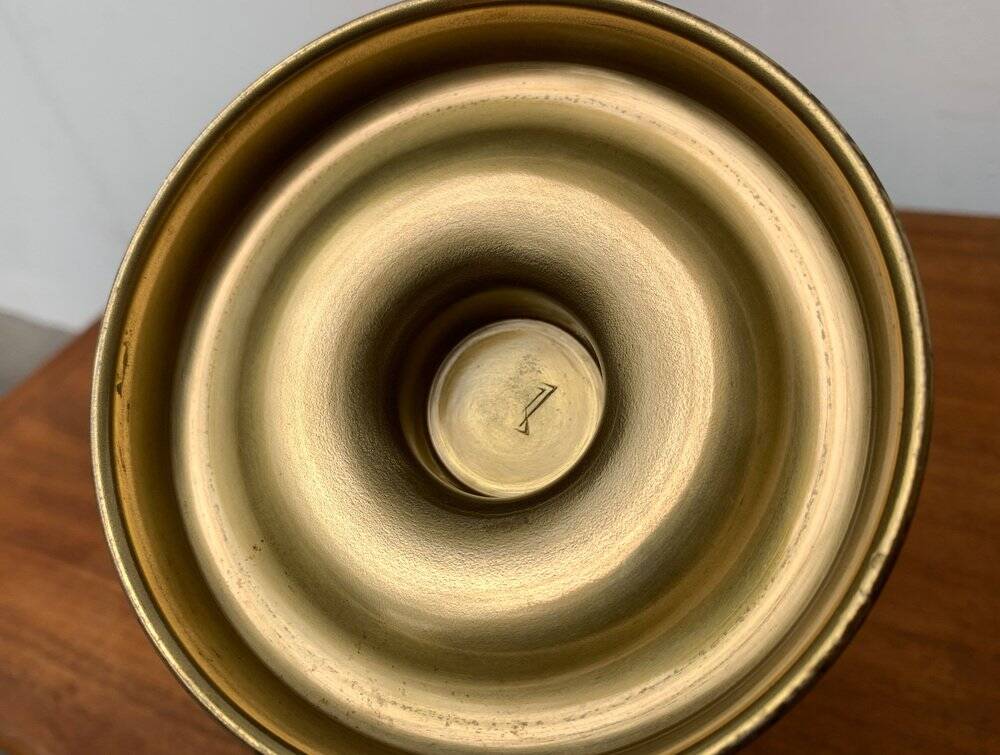 Brass and glass candle holder by Harald Buchrucker, mid-century, 1960s.