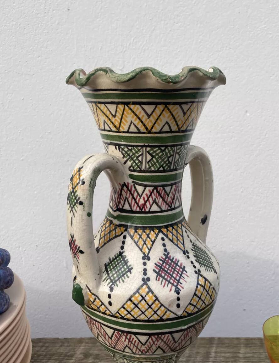 Moroccan artisanal safi vase