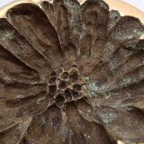 Bronze ashtray by Monique Gerber, flower imprint, 1970s.