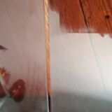 Pair of 70s design smoked plexiglass bedside tables