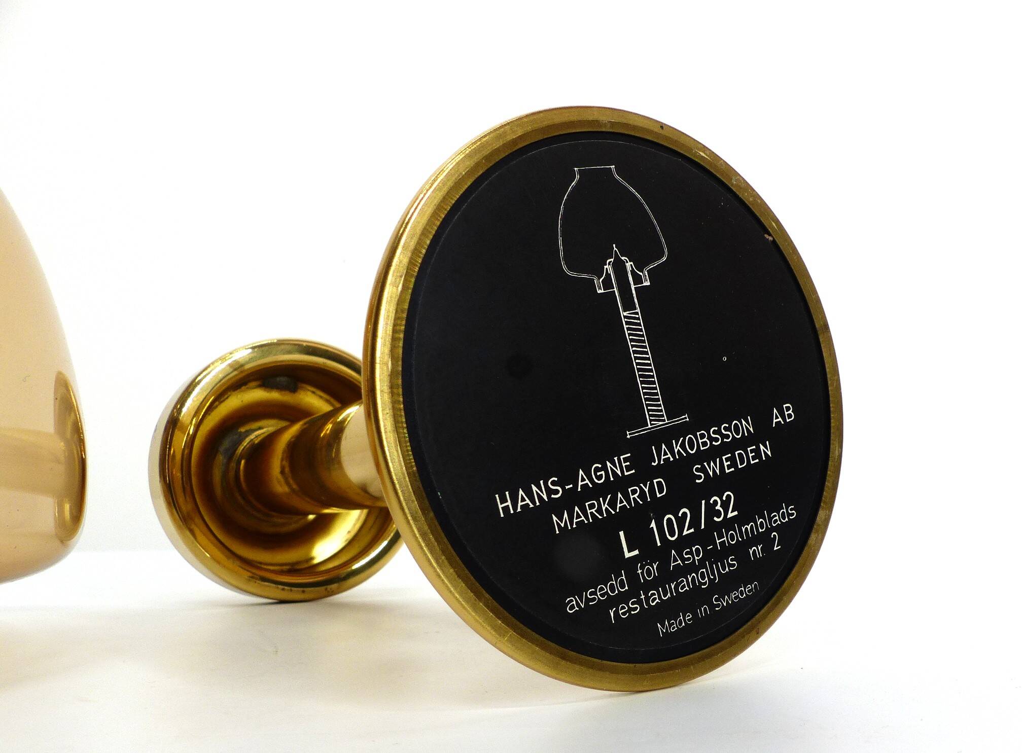 Scandinavian candle holder Hans-Agne Jakobsson Claudia honey L10232 1960