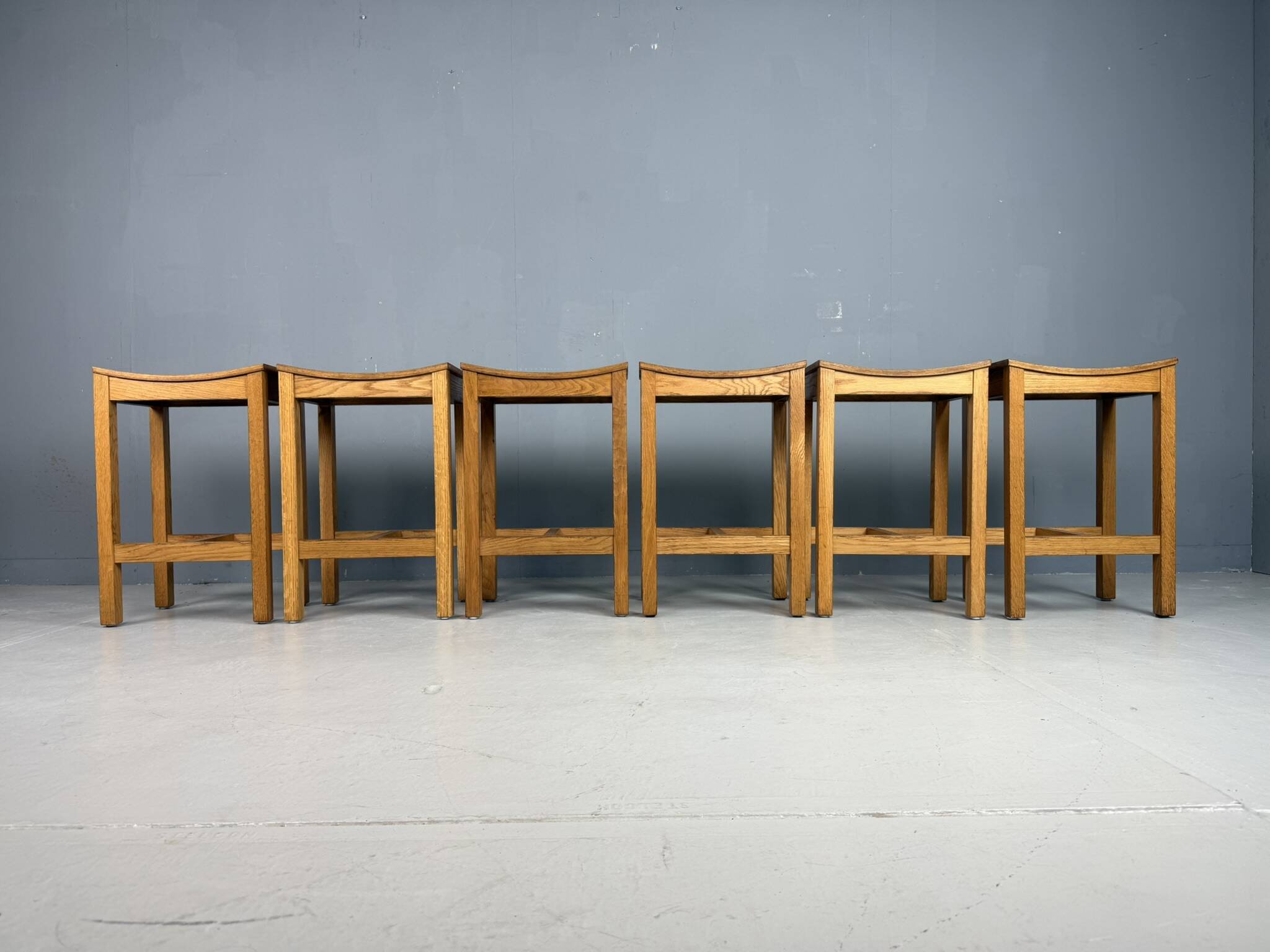 Set of 2 Japandi oak stools by Jonas Lindvall for David Design 1990s