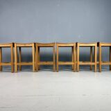 Set of 2 Japandi oak stools by Jonas Lindvall for David Design 1990s