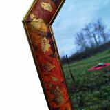 Bevelled octagonal mirror from the 1980s.