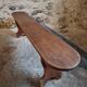 Banc en bois de cerisier français, années 1930, banc étroit en bois