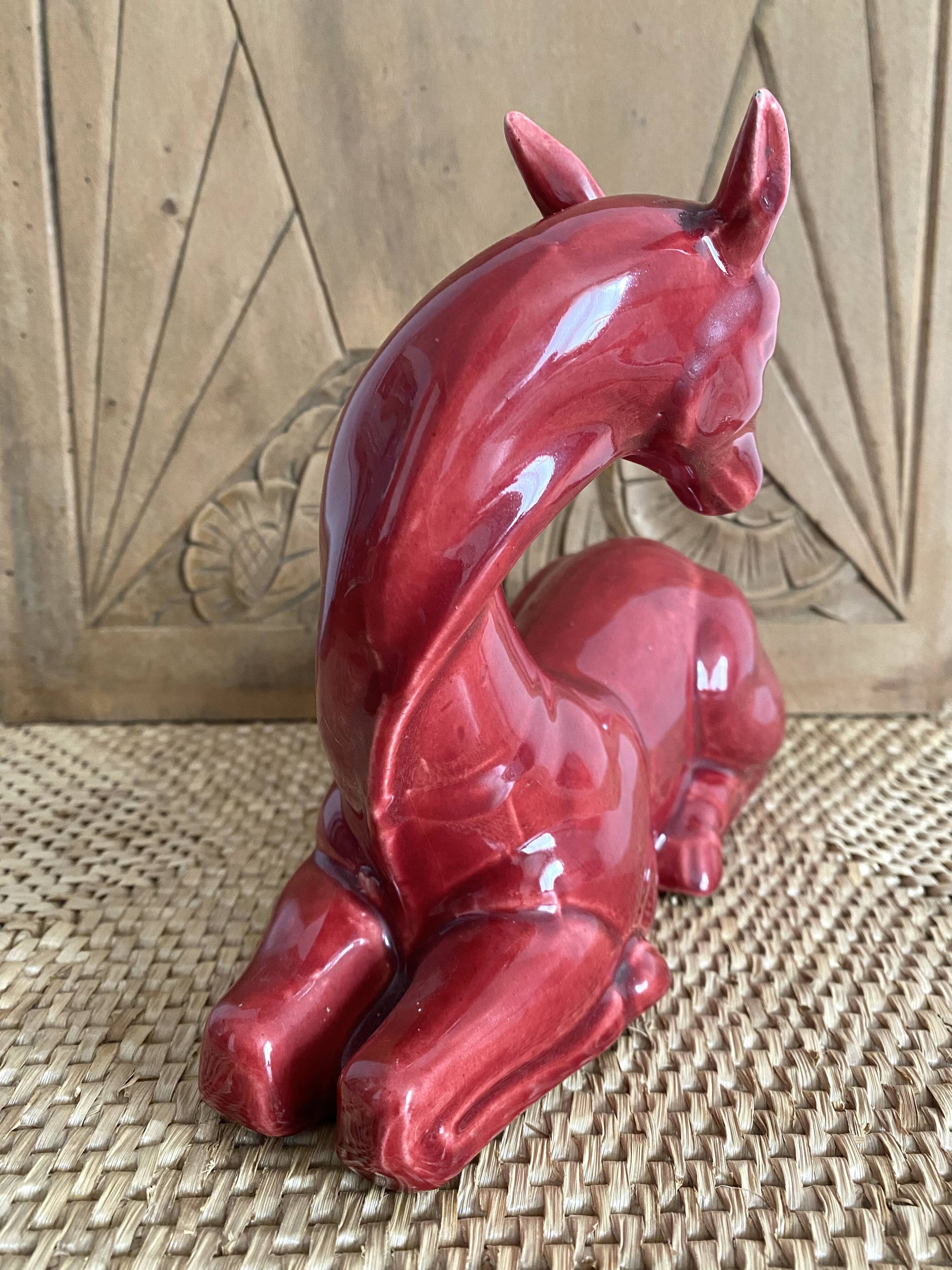 Biche art déco en céramique