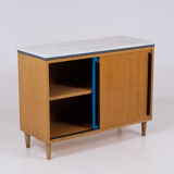 60s oak chest of drawers with marble tray