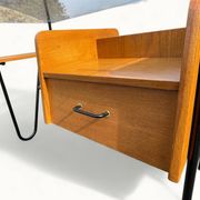 Bureau moderniste – Azzano Frères – dlg Jacques Hitier – Chêne, verre et fe