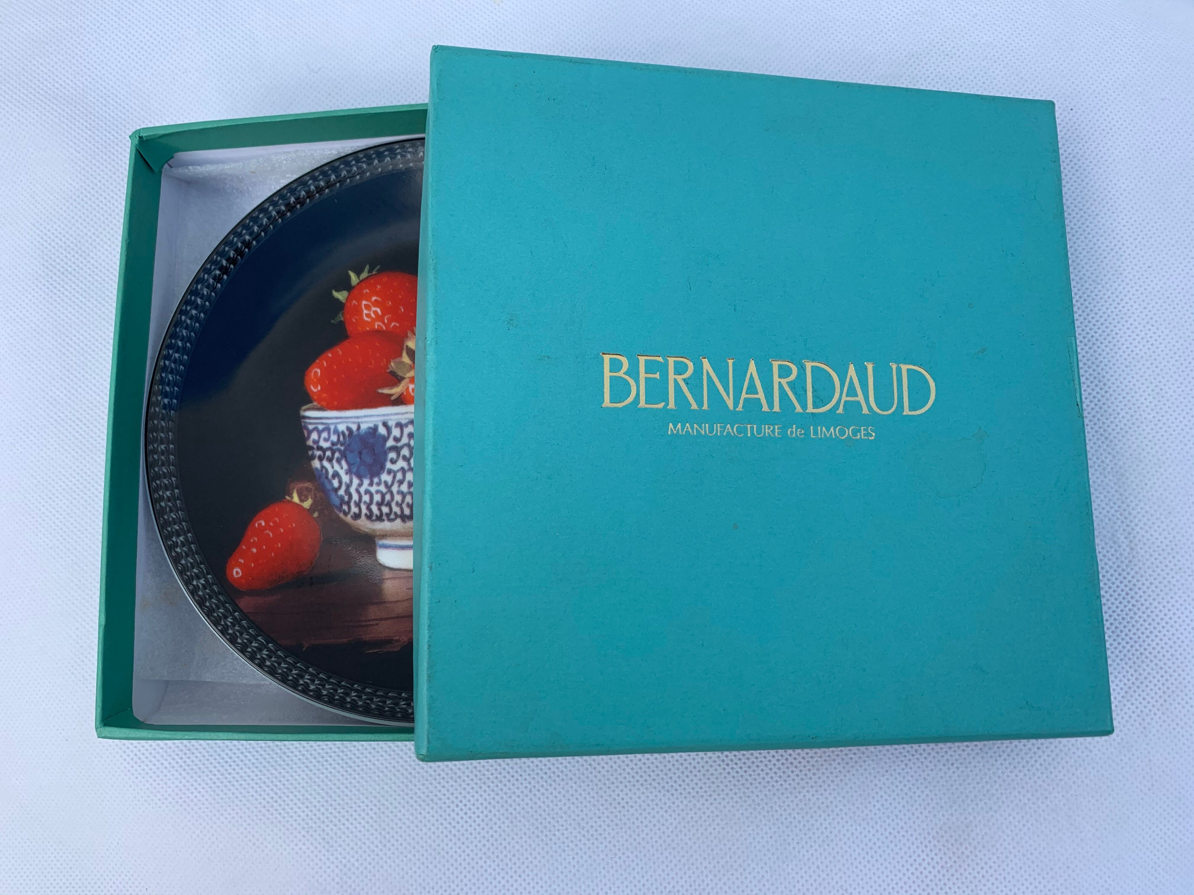 Jean-Claude Chauray strawberry plate for Bernardaud Limoges