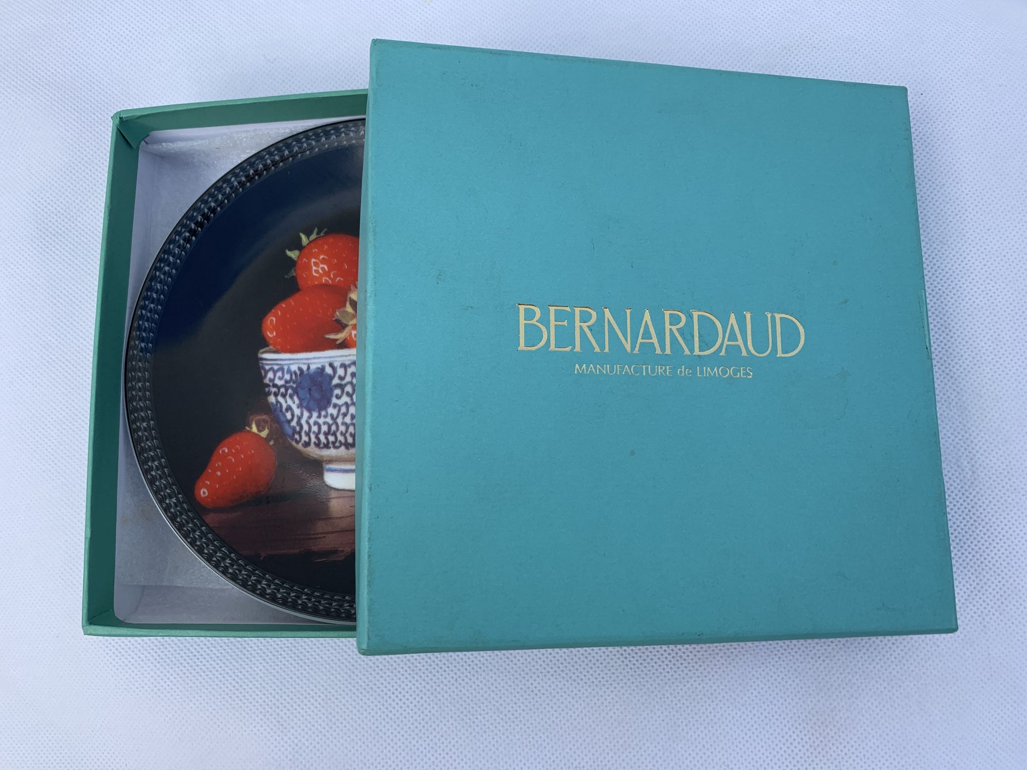 Jean-Claude Chauray strawberry plate for Bernardaud Limoges
