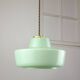 Mid-century italian glass & brass pendant lamp